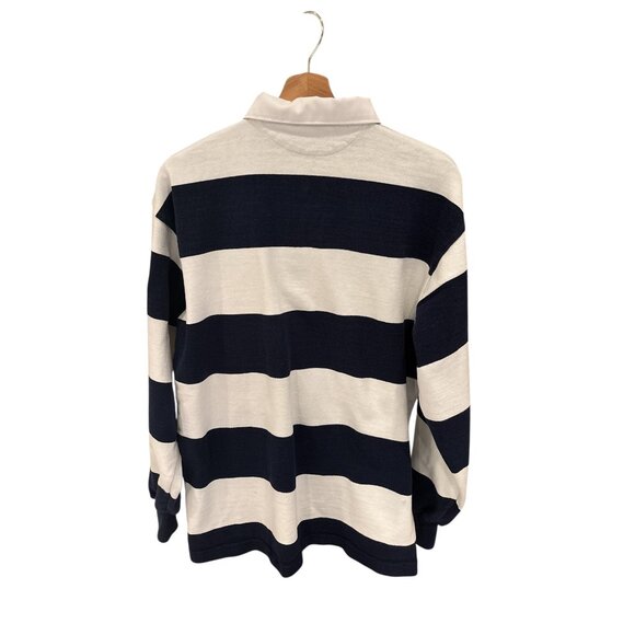 Vintage  Blokecore Illinois Rugby Shirt – Navy Striped Gear for Sports Long Slee - Picture 2 of 7
